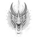 dragón con brujula  tattoo design idea