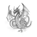 dragón con brujula  tattoo design idea