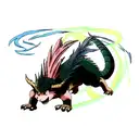 dragón y brujula  tattoo design idea