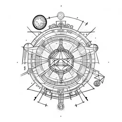 incorporate the number 13 thirteen times and also add the Voyage space probe  tattoo design idea