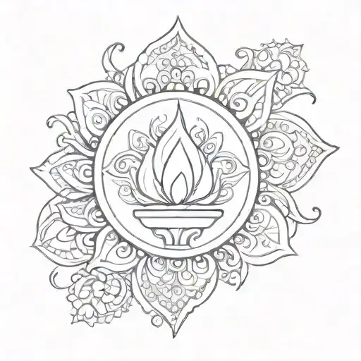 diya tattoo design idea