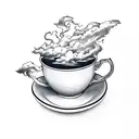 storm in a teacup tattoo design idea