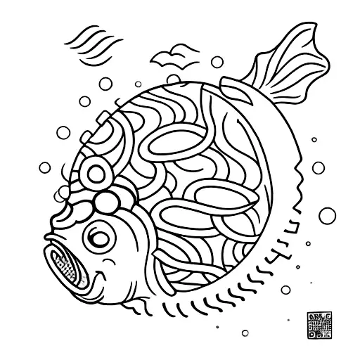 a round fish bowl tattoo design idea