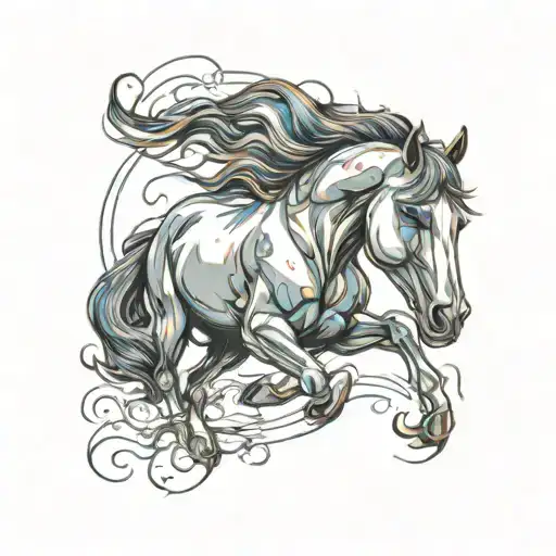 My son's name is wild horse. Please design something about it. tattoo design idea