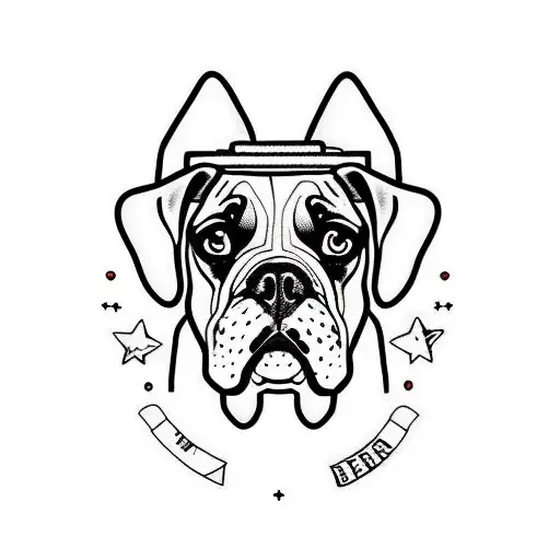 perro boxer tattoo design idea