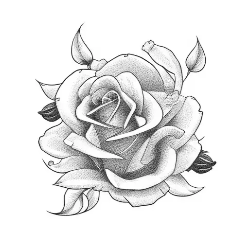 margarita y rosa tattoo design idea
