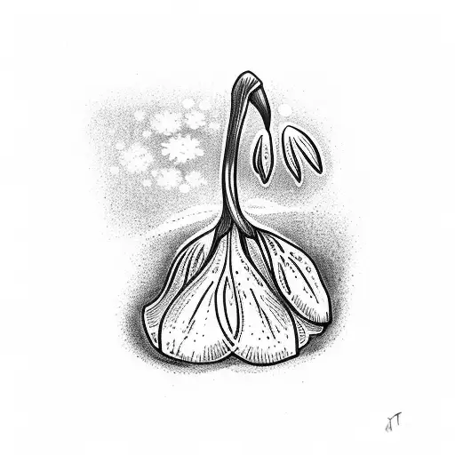  Snow drops with name Alex tattoo design idea