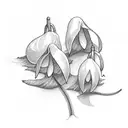  Snow drops with name Alex tattoo design idea