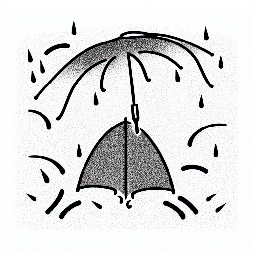 umbrella with rain under it tattoo design idea