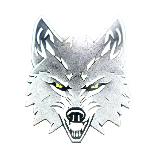 Witcher wolf amulet with the Igni, Aard, Yrden, Quen and Axii Sign tattoo design idea