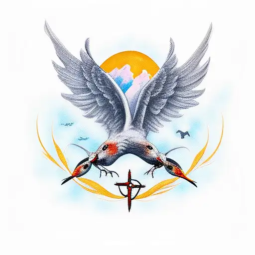cross wrenchs with wings tattoo design idea