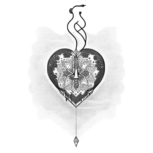 Romanian heart  tattoo design idea