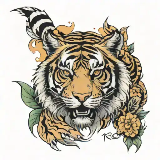 tiger trust no one tattoo design idea