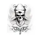 doc holliday skull tattoo design idea