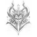 Combine elements from Yuyu Hakusho and Demon Slayer in a geometric design tattoo design idea