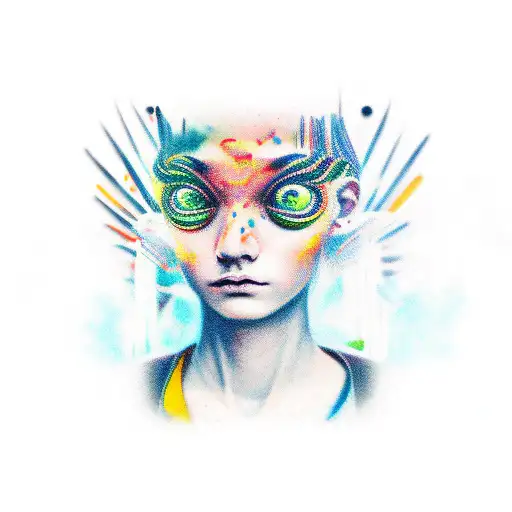 blurry eyes tattoo design idea