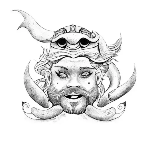 the danish little mermaid with viking theme tattoo tattoo design idea