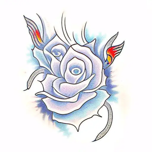 Dagger with Koi Fish tattoo design idea
