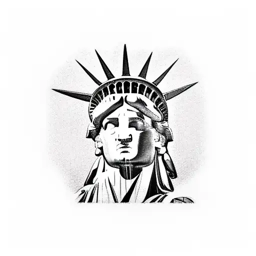 statue of liberty, Manhattan bridge, Yankees logo tattoo design idea