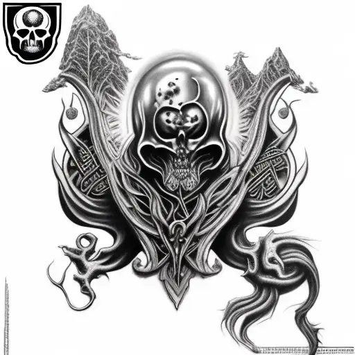 black metal tattoo flash