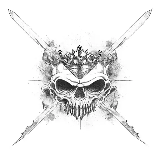blade of the ruined king trash polka tattoo design idea