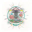 neural network mixed with digital network tattoo design idea