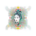 neural network mixed with digital network tattoo design idea