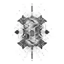 neural network mixed with digital network and music full sleeve tattoo design idea