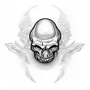 fireball skull tattoo design idea