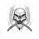 fireball skull tattoo design idea