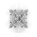 black and white templar shield  tattoo design idea