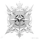 black and white templar shield  tattoo design idea