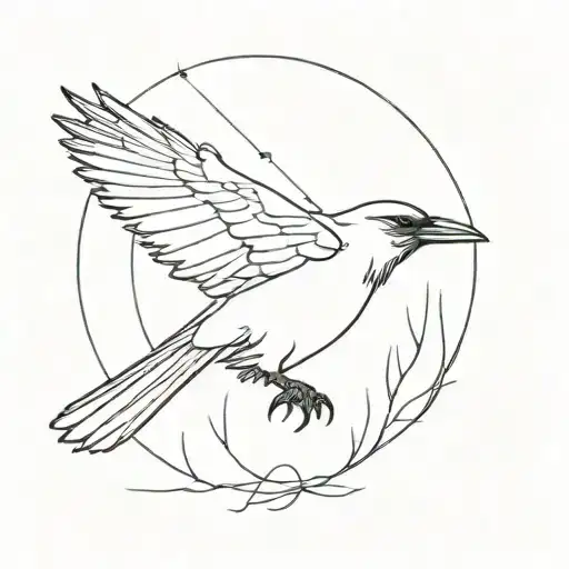 a minimalist crow   tattoo design idea