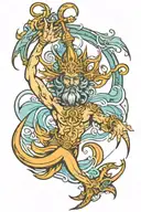 Neptune trident incorporated tattoo design idea