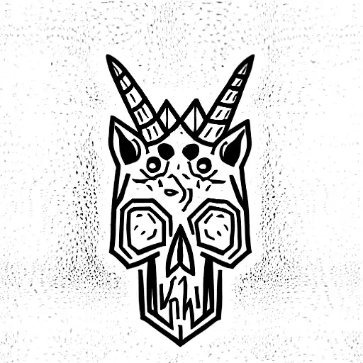 skull unicorn  tattoo design idea