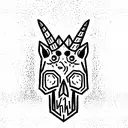 skull unicorn  tattoo design idea
