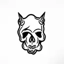 skull unicorn  tattoo design idea