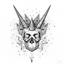 skull unicorn  tattoo design idea