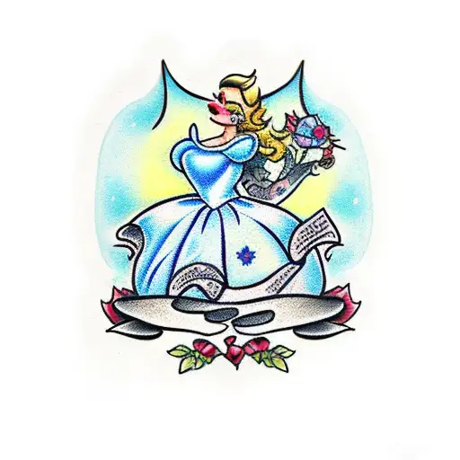 cinderella tattoo design idea