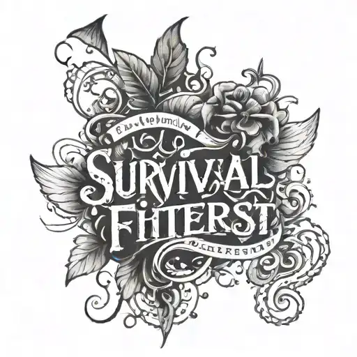 survival of the fittest lettering tattoo tattoo design idea