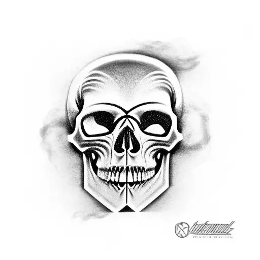 steampunk skull  tattoo design idea