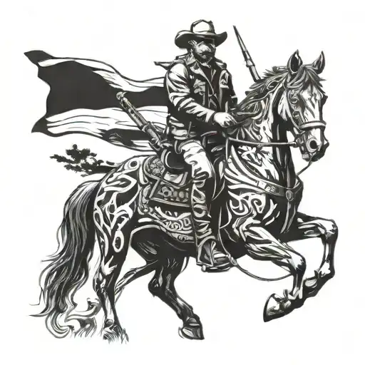arthur morgan riding tattoo design idea
