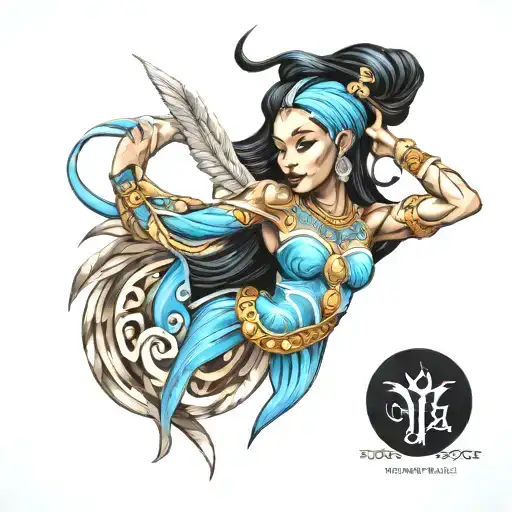 yemaya orisha upper arm tattoo design idea