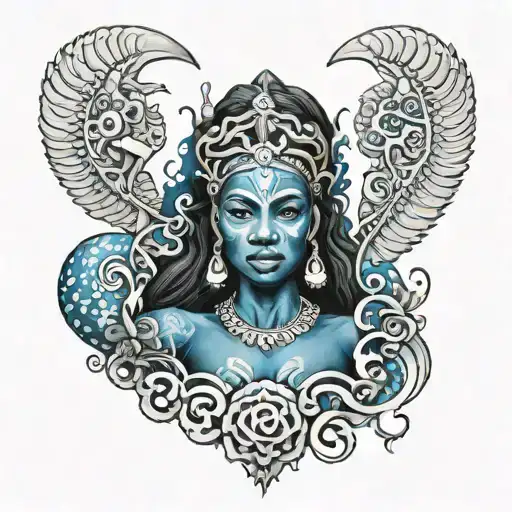 yemaya orisha upper arm tattoo design idea