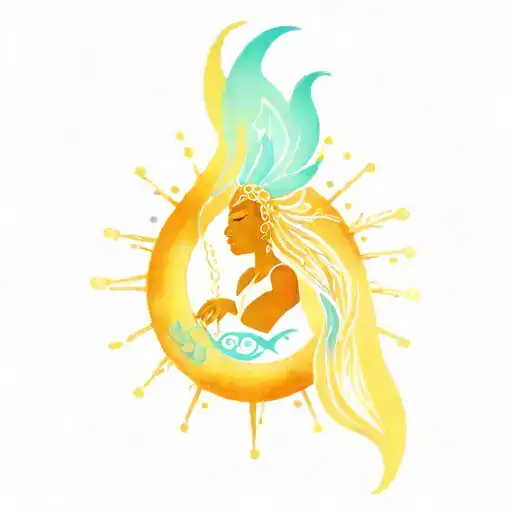 yemaya orisha upper arm tattoo design idea