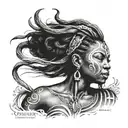 yemaya orisha upper arm tattoo design idea