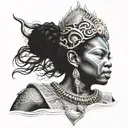 yemaya orisha upper arm tattoo design idea