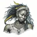 yemaya orisha upper arm tattoo design idea