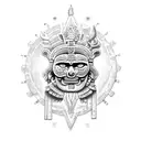 itzamna mayan god tattoo design idea