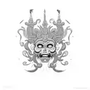 itzamna mayan god tattoo design idea